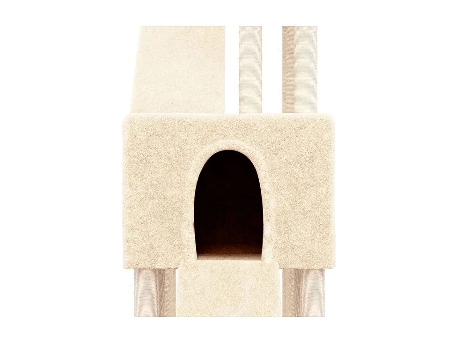 Árvore para gatos c/ postes arranhadores sisal 190 cm cor creme