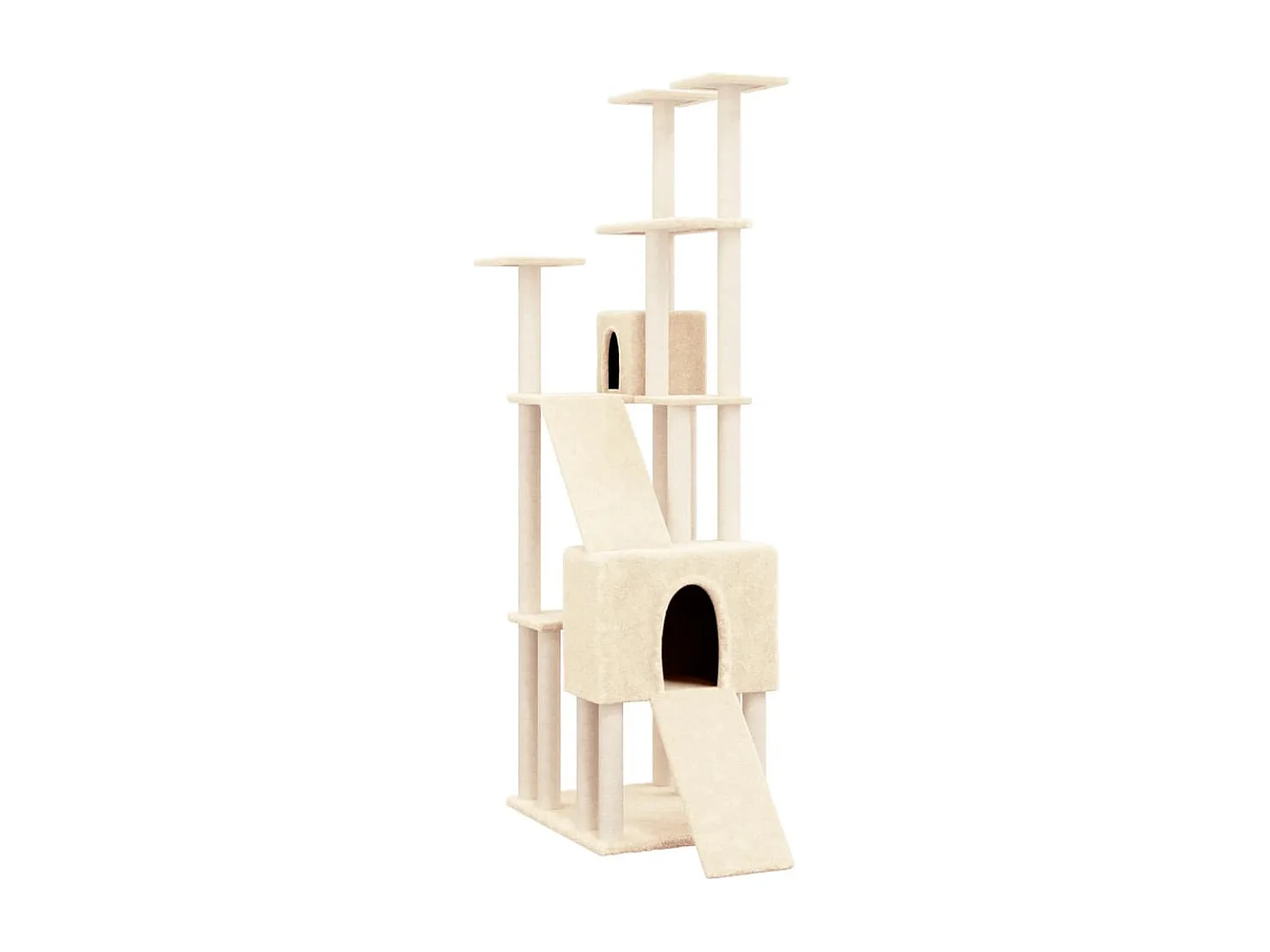 Arbre à chat avec griffoirs en sisal Crème 190 cm