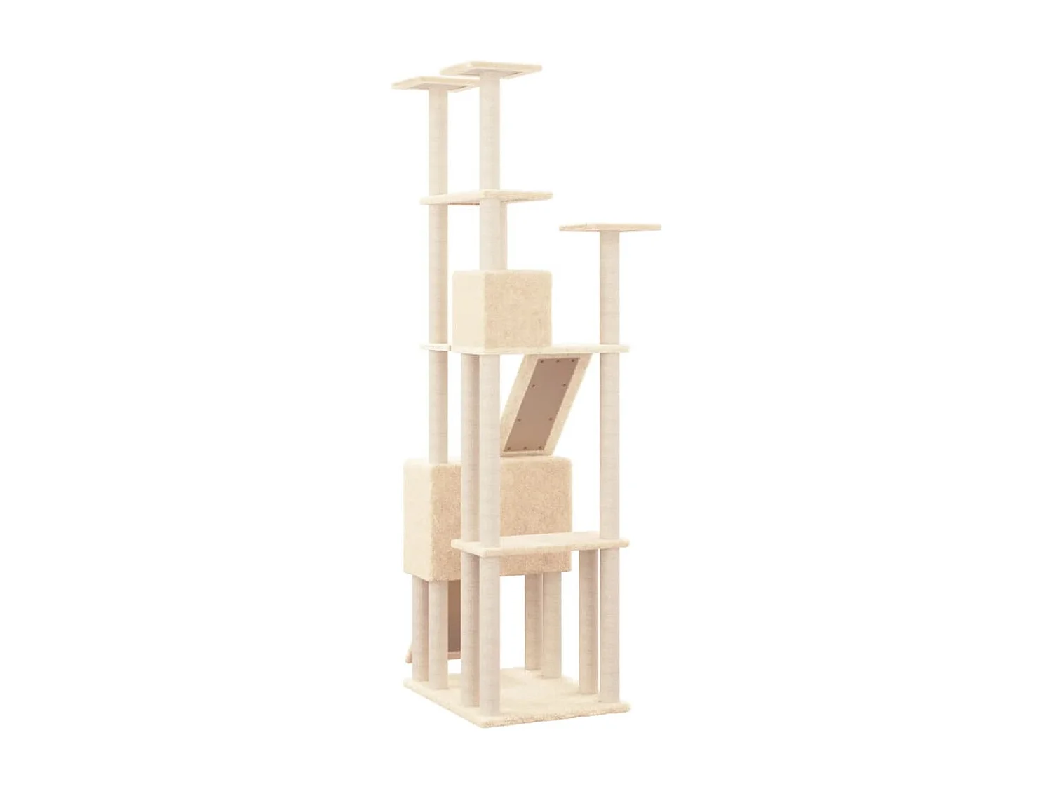 Arbre à chat avec griffoirs en sisal Crème 190 cm