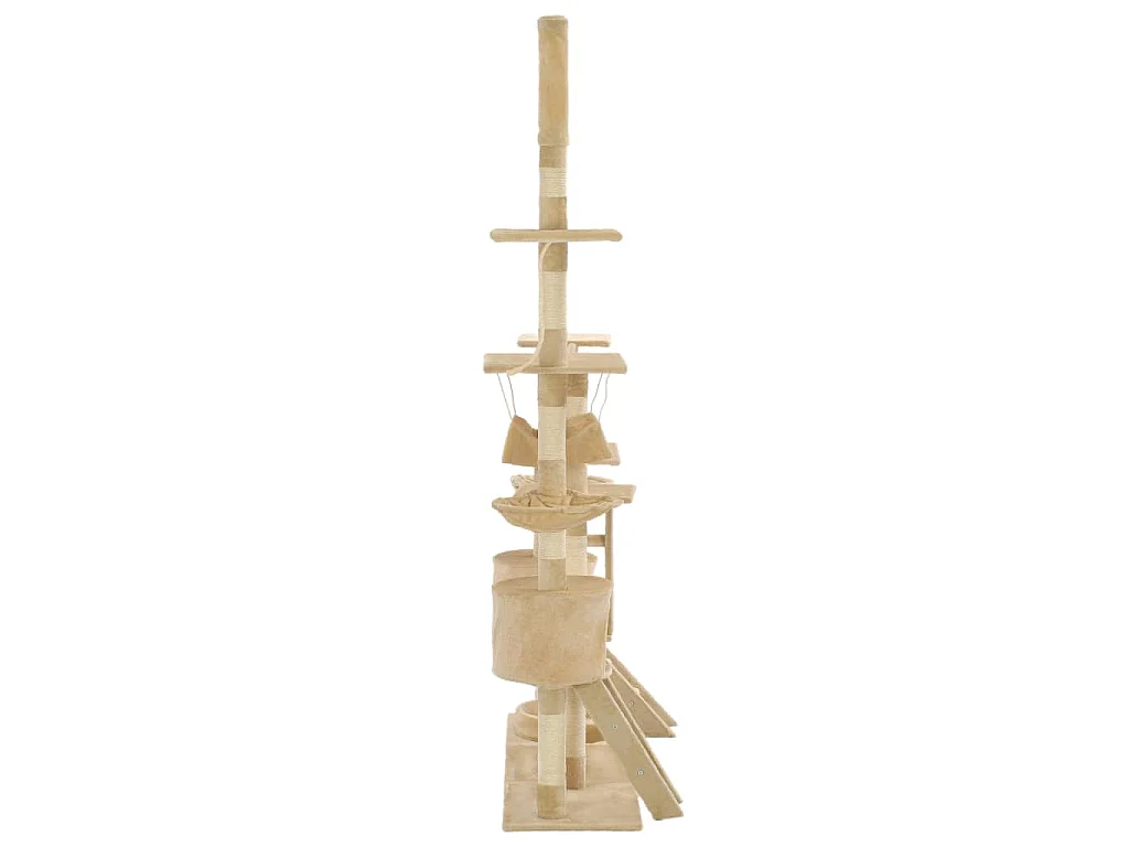 Albero per Gatti con Tiragraffi in Sisal 230-250 cm Beige