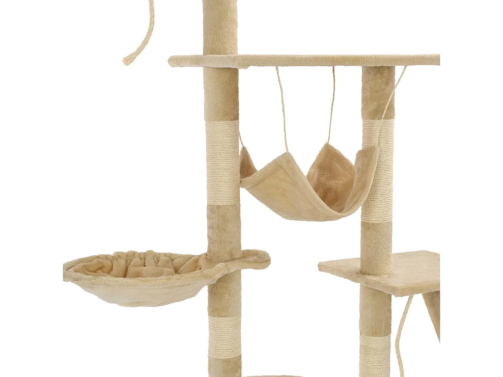 Albero per Gatti con Tiragraffi in Sisal 230-250 cm Beige