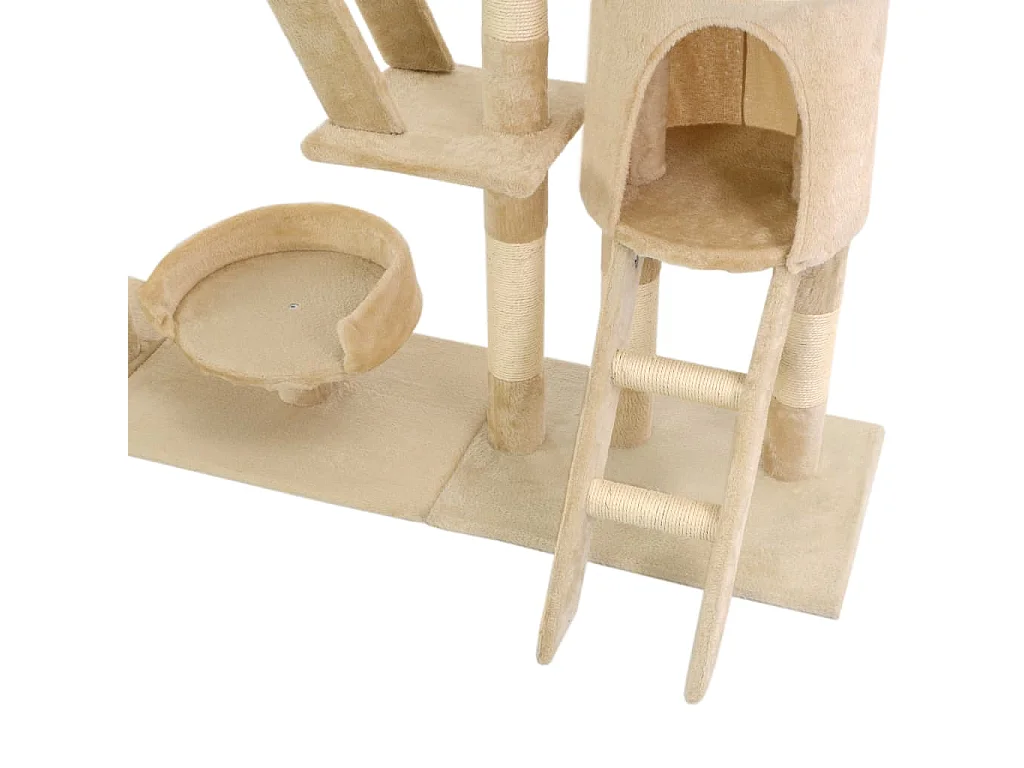 Albero per Gatti con Tiragraffi in Sisal 230-250 cm Beige