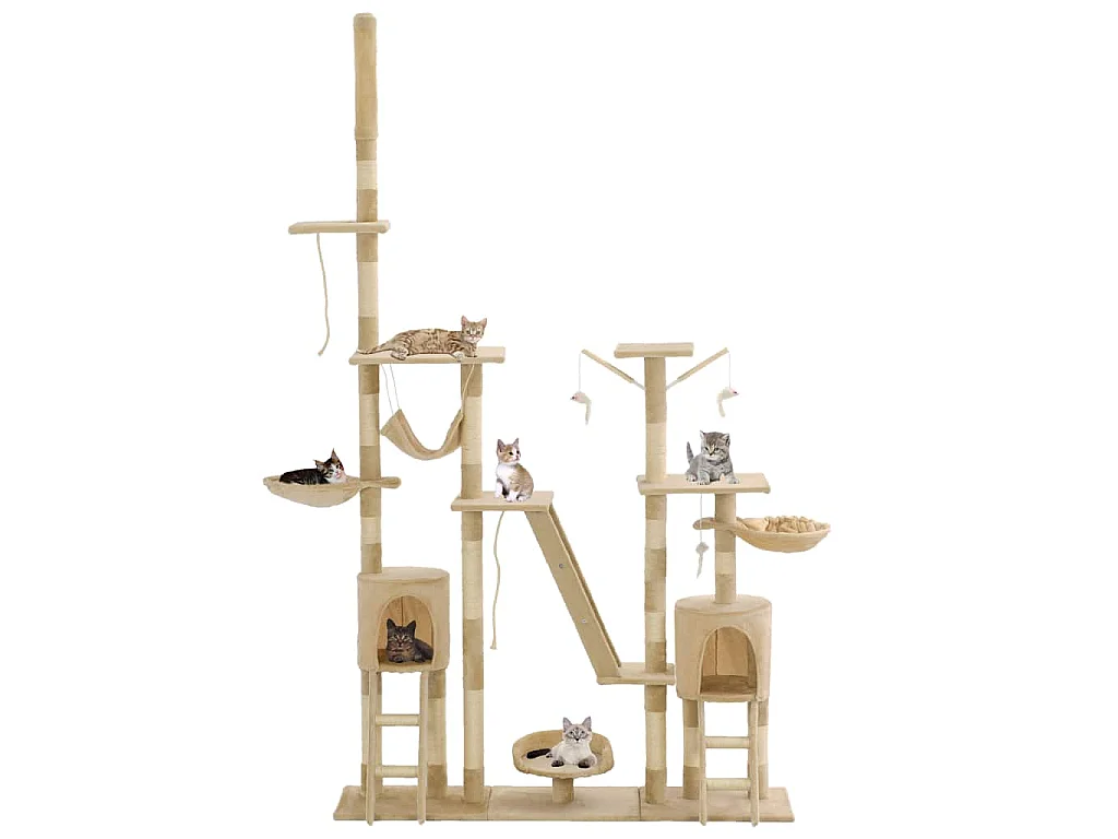 Arbre à chat avec griffoirs en sisal 230-250 cm Beige