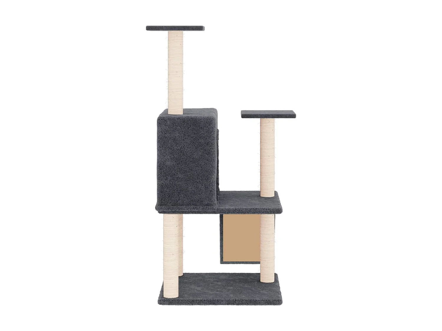 Árvore p/ gatos c/ postes arranhadores sisal 109cm cinza-escuro