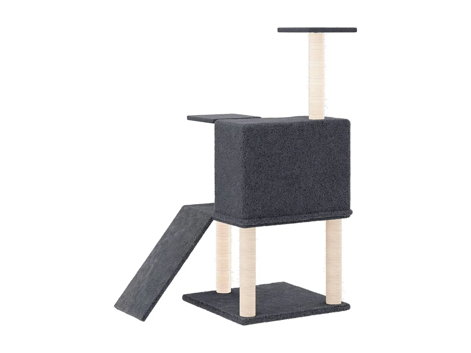 Árvore p/ gatos c/ postes arranhadores sisal 109cm cinza-escuro