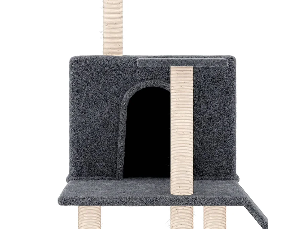 Árvore p/ gatos c/ postes arranhadores sisal 109cm cinza-escuro
