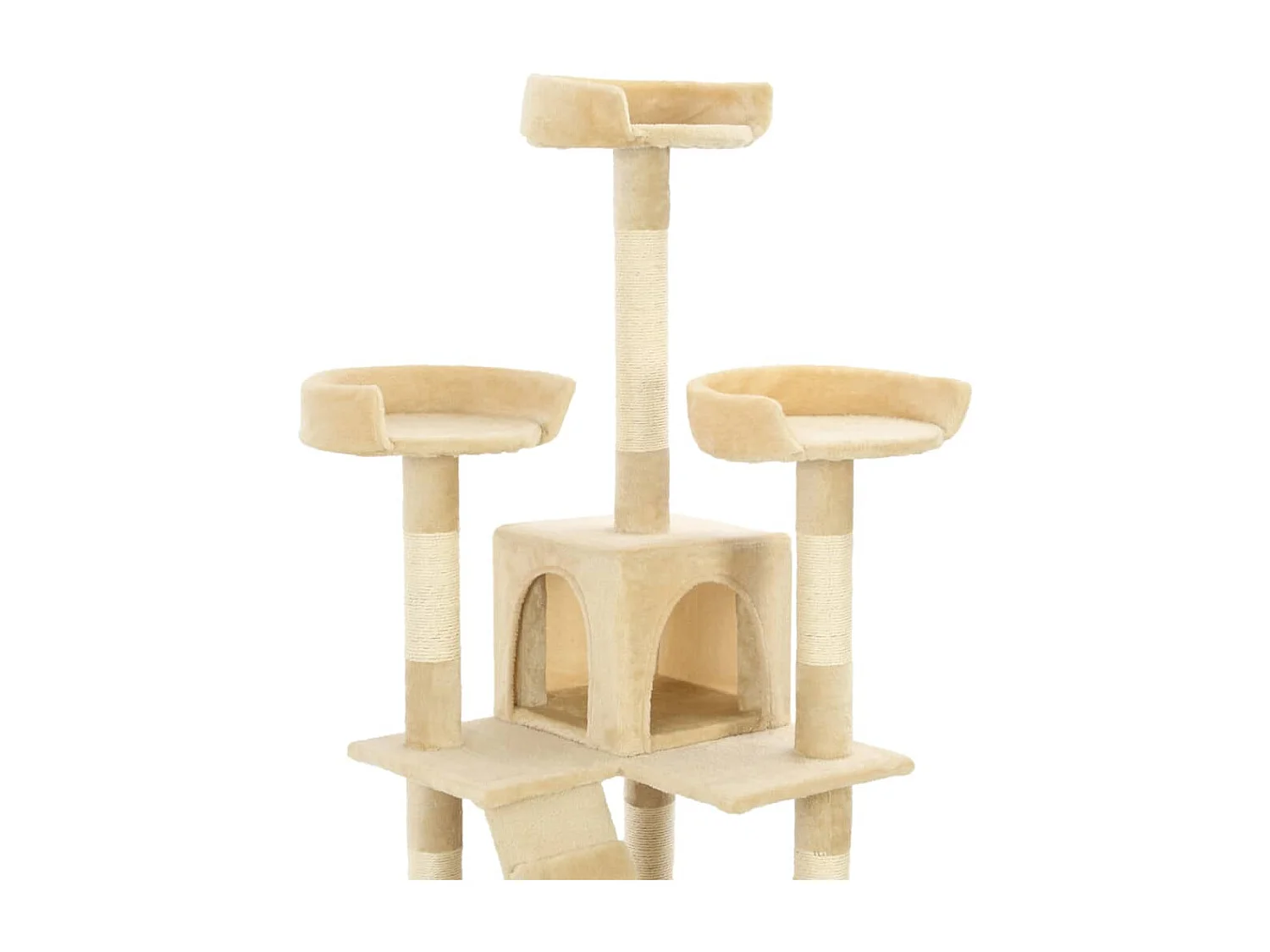 Árvore para gatos c/ postes arranhadores sisal 170 cm bege