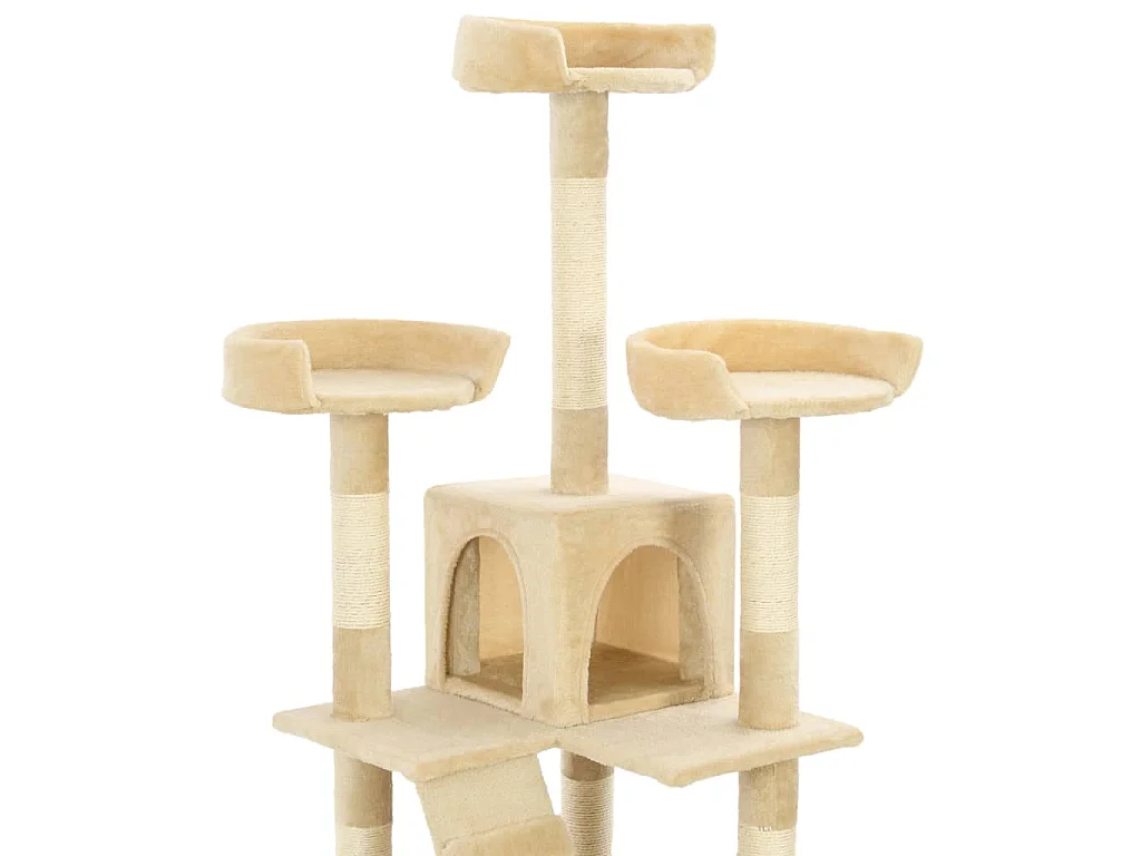 Albero per Gatti con Tiragraffi in Sisal 170 cm Beige