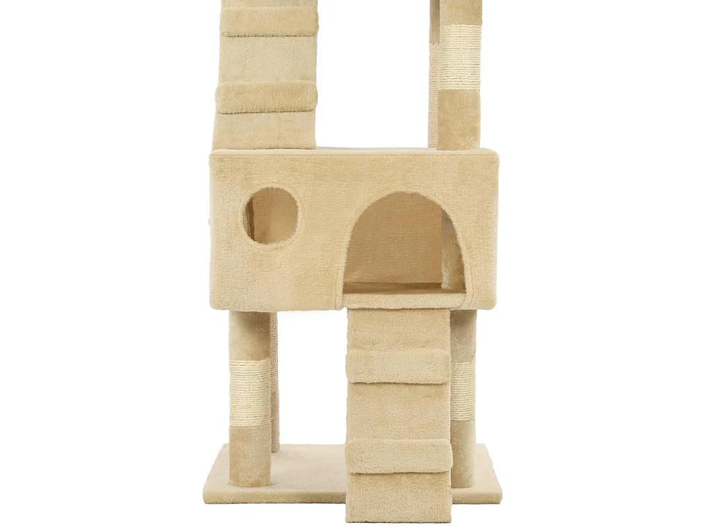 Albero per Gatti con Tiragraffi in Sisal 170 cm Beige