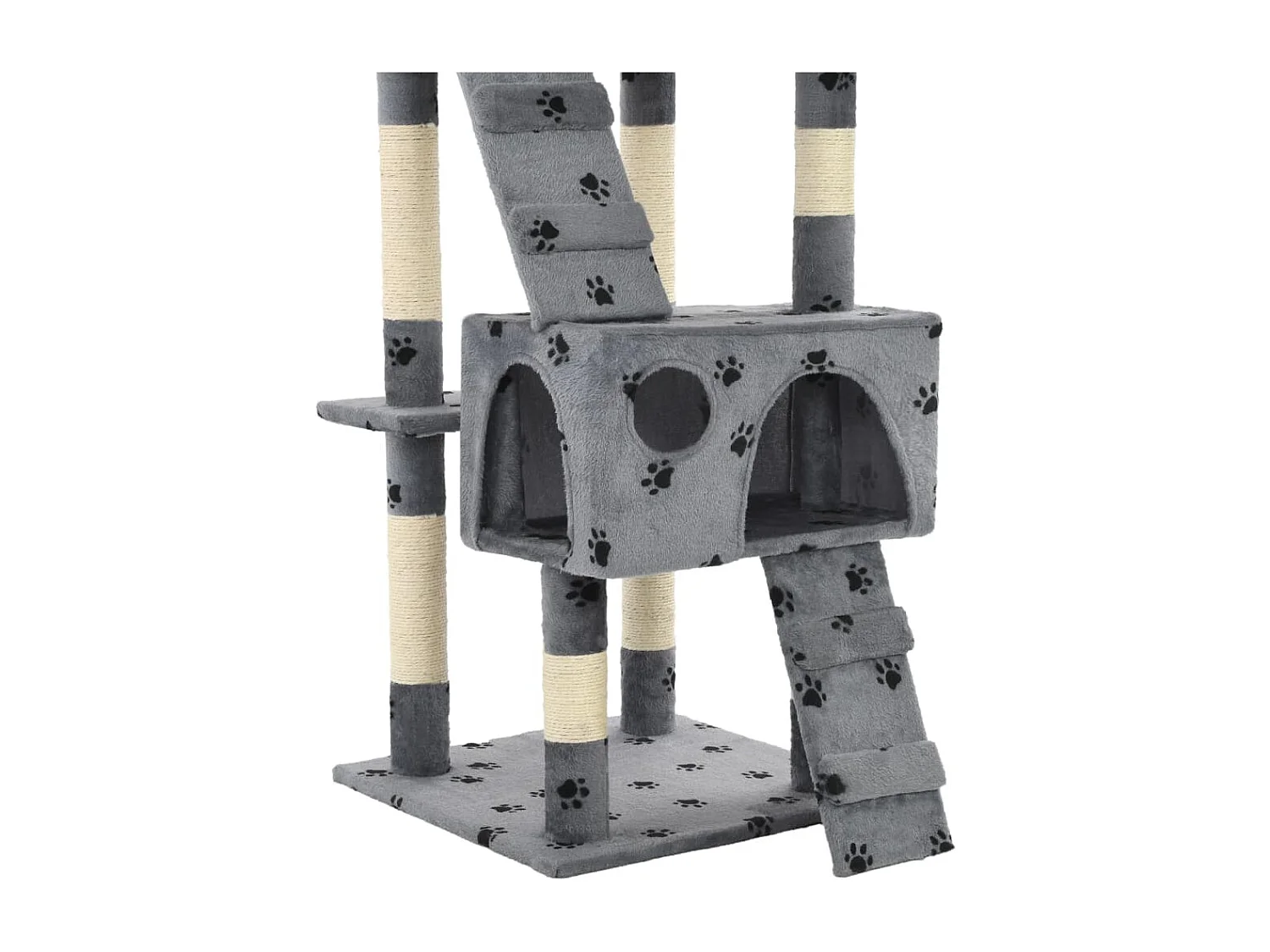 Árvore para gatos c/ postes arranhadores sisal 170 cm cinzento