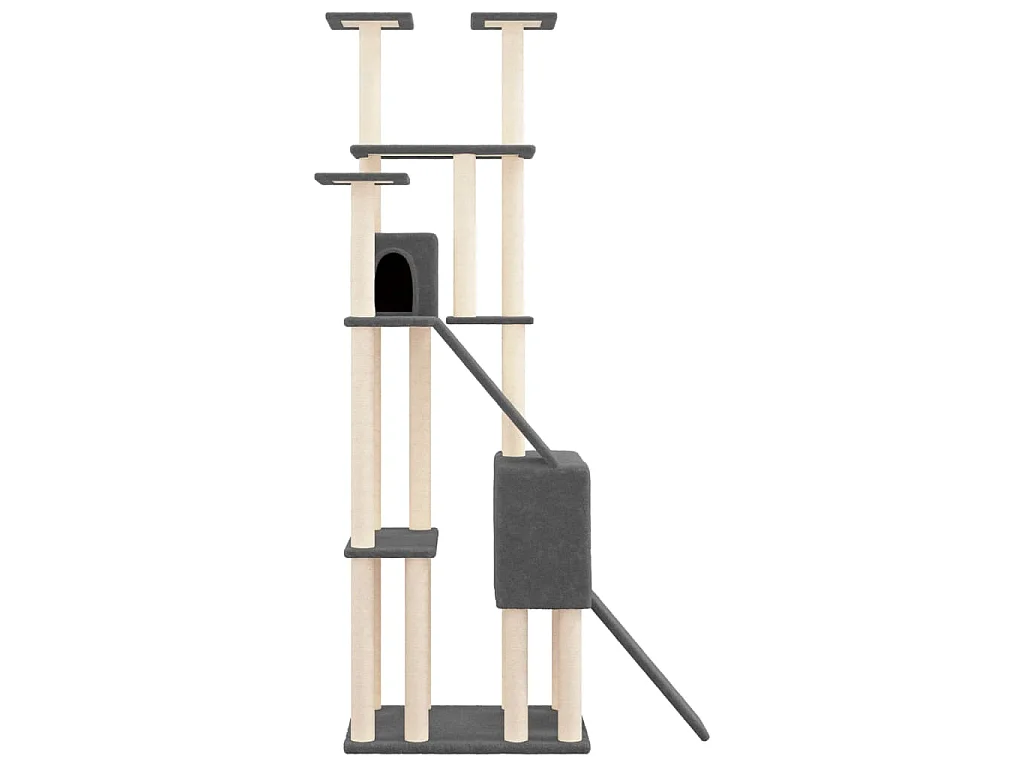Kratzbaum mit Sisal-Kratzsäulen Dunkelgrau 190 cm