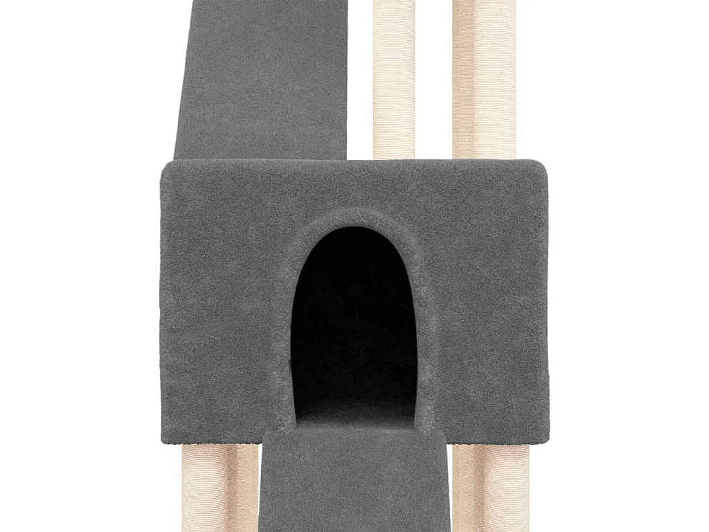 Kratzbaum mit Sisal-Kratzsäulen Dunkelgrau 190 cm