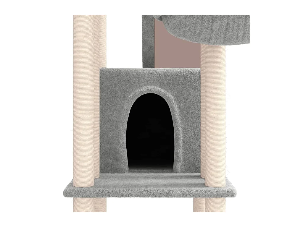 Kattenmeubel met sisal krabpalen 201 cm lichtgrijs