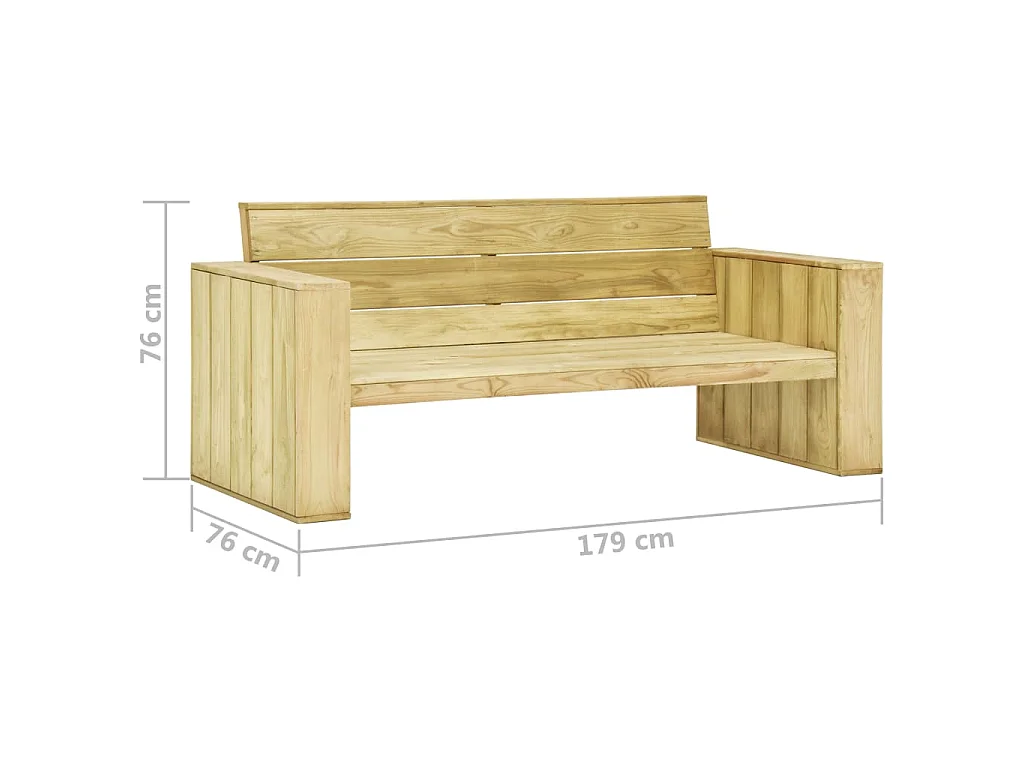 Tuinbank 179 cm geïmpregneerd grenenhout