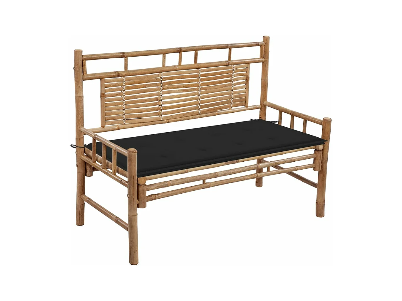 Tuinbank met kussen 120 cm bamboe