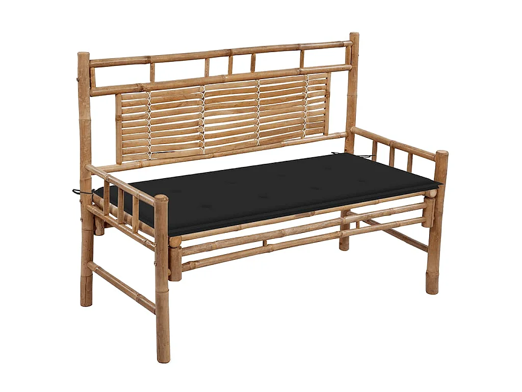 Banc de jardin avec coussin 120 cm Bambou