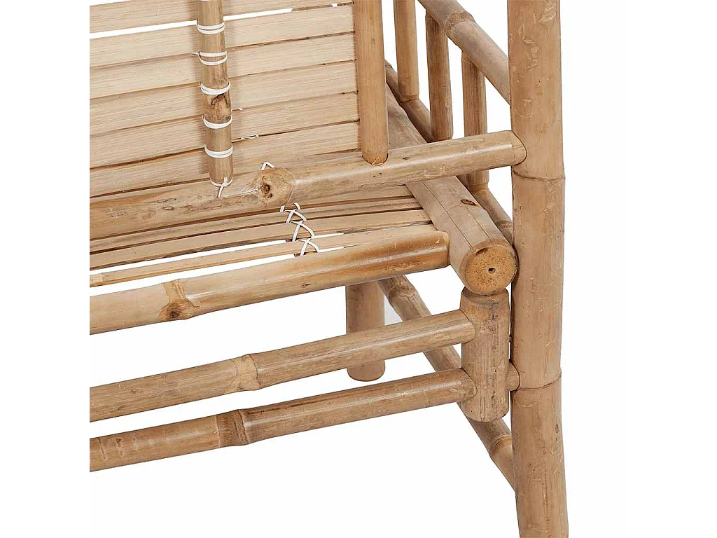 Banc de jardin avec coussin 120 cm Bambou