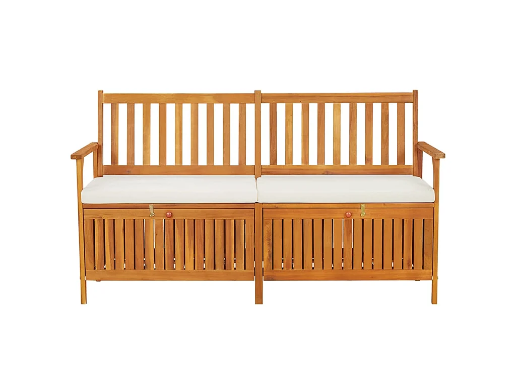 Cassapanca con Cuscino 170 cm in Legno Massello di Acacia