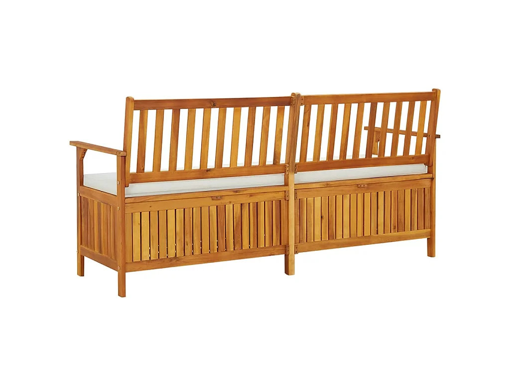 Cassapanca con Cuscino 170 cm in Legno Massello di Acacia