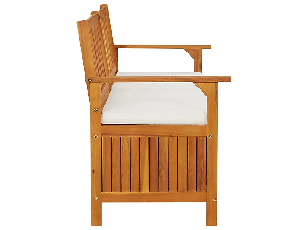 Cassapanca con Cuscino 170 cm in Legno Massello di Acacia