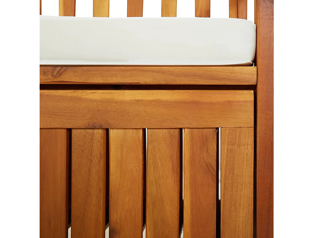 Cassapanca con Cuscino 170 cm in Legno Massello di Acacia