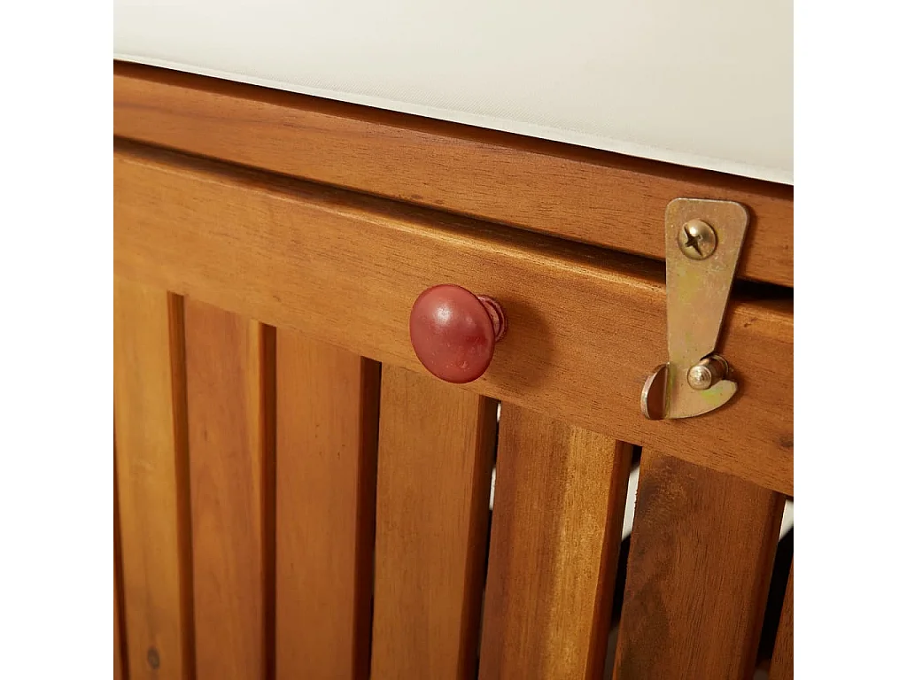 Cassapanca con Cuscino 170 cm in Legno Massello di Acacia