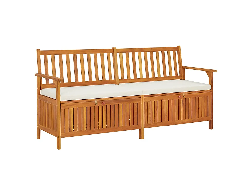 Cassapanca con Cuscino 170 cm in Legno Massello di Acacia