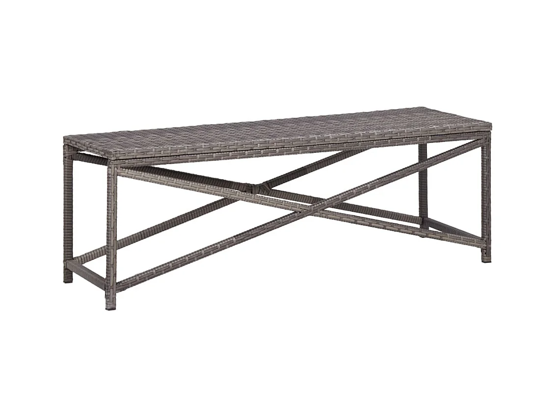 Tuinbank 120 cm poly rattan grijs