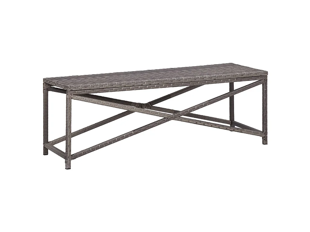 Tuinbank 120 cm poly rattan grijs