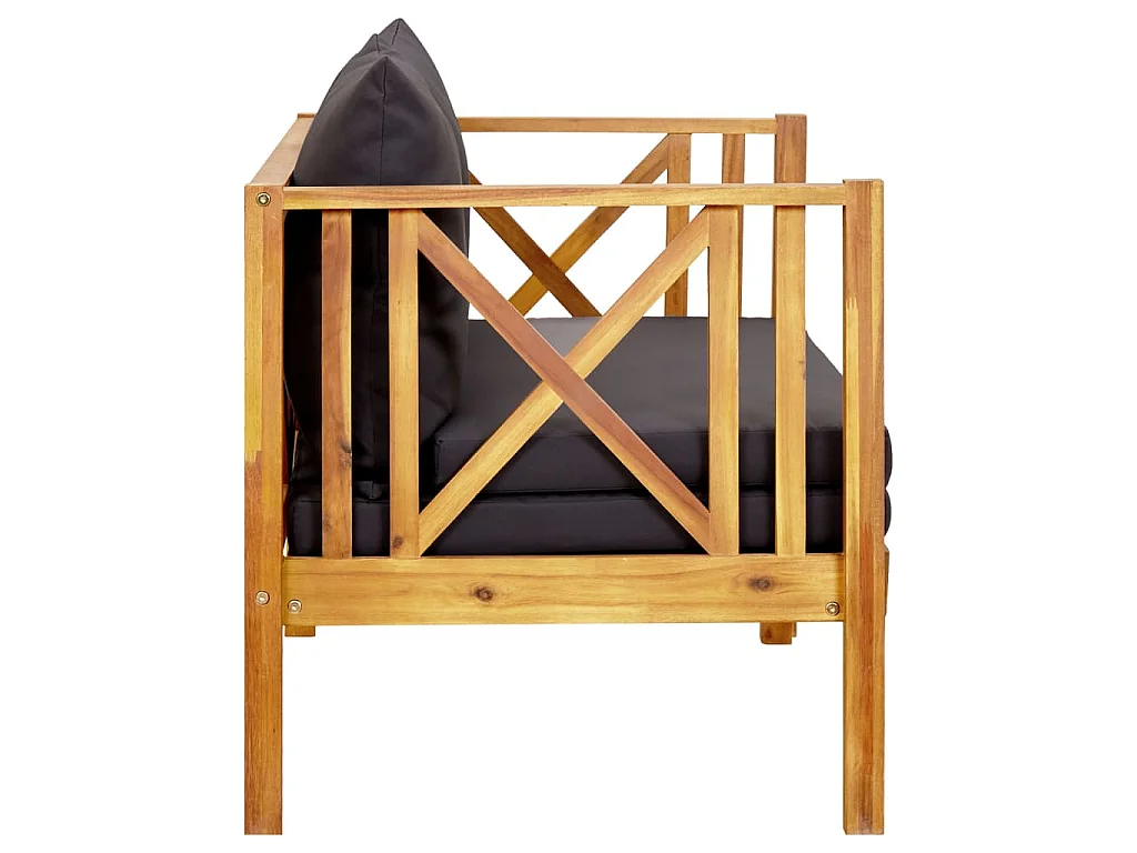 Tuinbank 2-zits met kussens 122 cm massief acaciahout