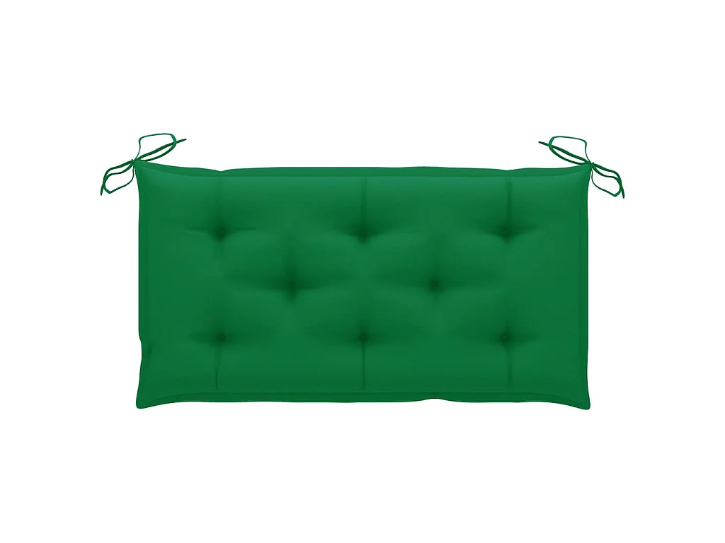 Panca da Giardino con Cuscino Verde 112 cm in Legno di Teak