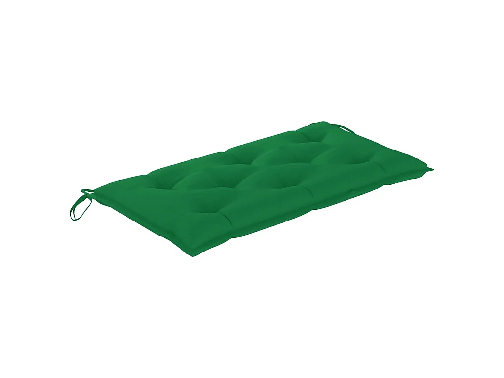 Panca da Giardino con Cuscino Verde 112 cm in Legno di Teak