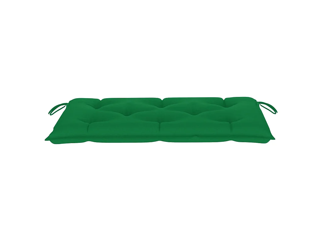 Panca da Giardino con Cuscino Verde 112 cm in Legno di Teak