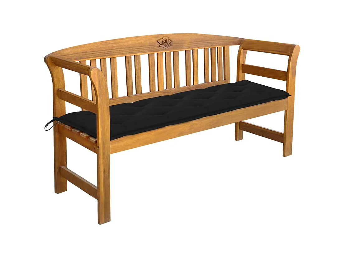 Banc de jardin avec coussin 157 cm Bois d'acacia massif