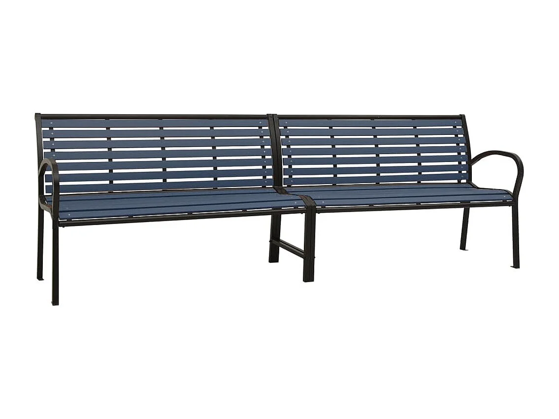 Banc double de jardin 251 cm acier et WPC noir