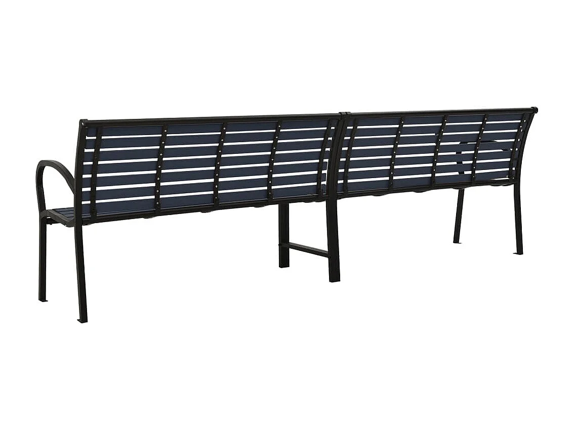 Banc double de jardin 251 cm acier et WPC noir