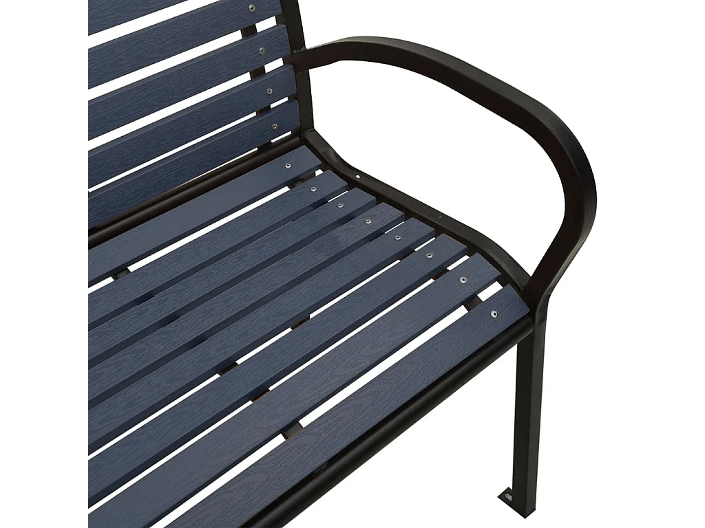 Banc double de jardin 251 cm acier et WPC noir