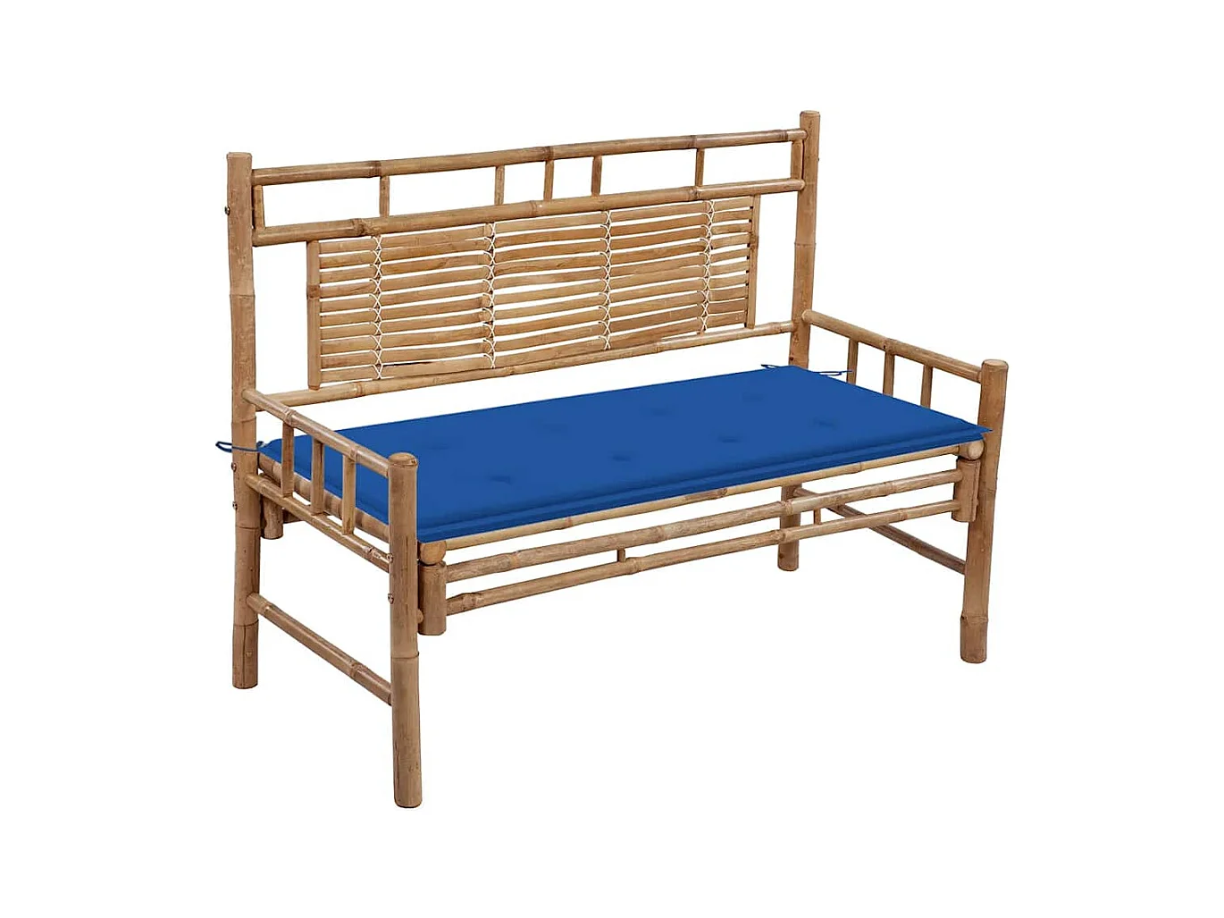 Tuinbank met kussen 120 cm bamboe