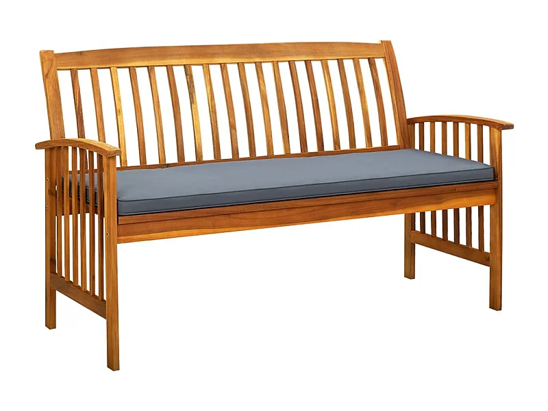 Gartenbank mit Kissen 147 cm Massivholz Akazie