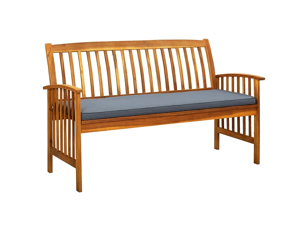 Panchina da Giardino con Cuscino 147cm Legno Massello di Acacia