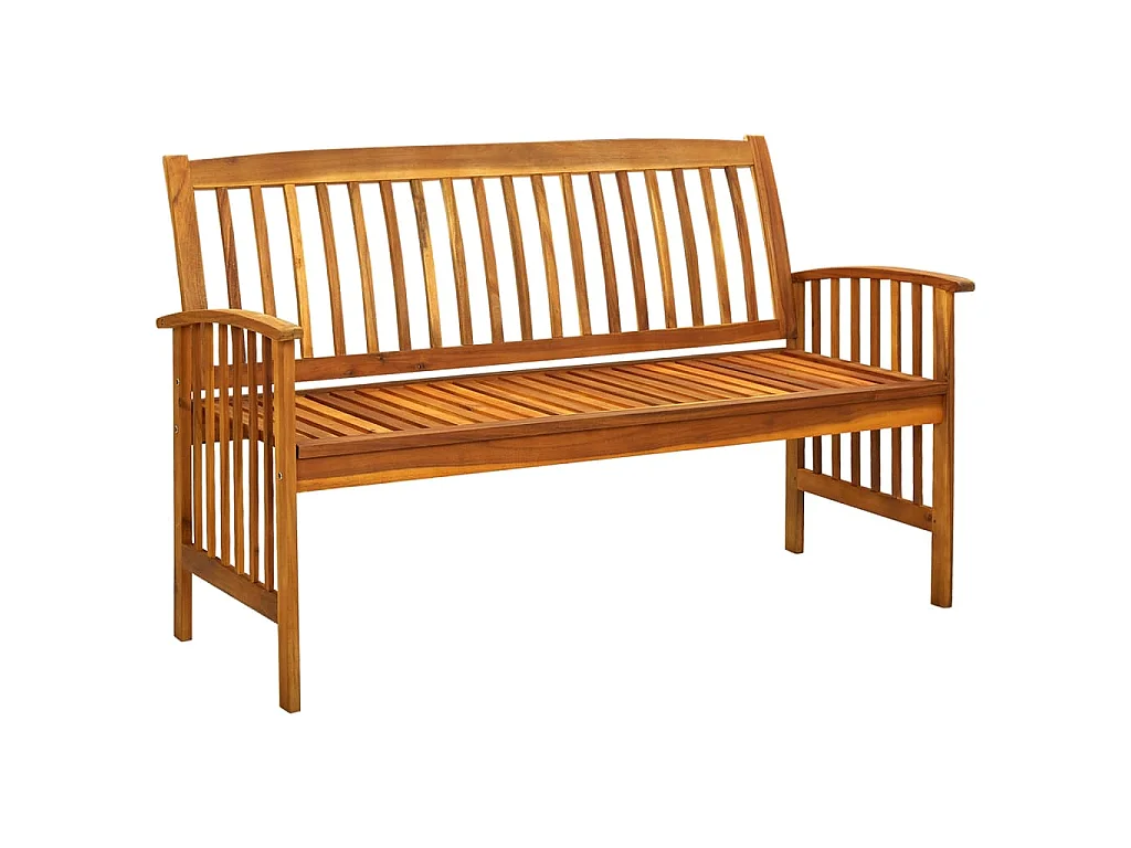 Panchina da Giardino con Cuscino 147cm Legno Massello di Acacia