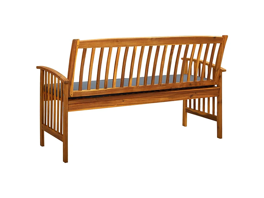 Panchina da Giardino con Cuscino 147cm Legno Massello di Acacia