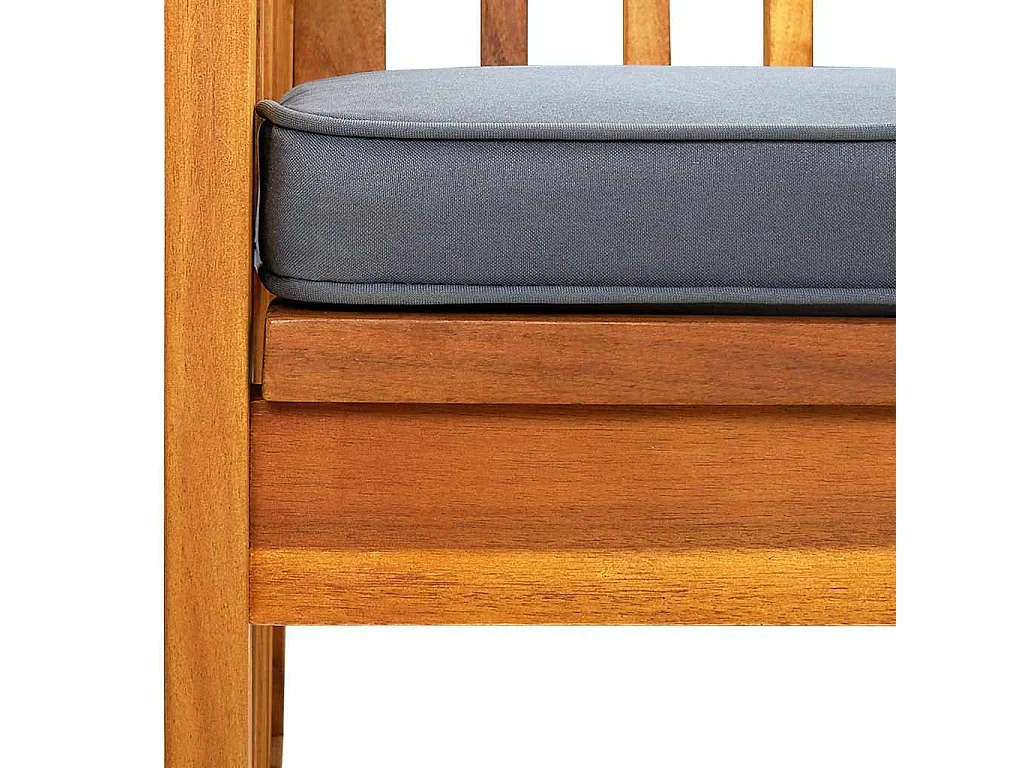 Panchina da Giardino con Cuscino 147cm Legno Massello di Acacia