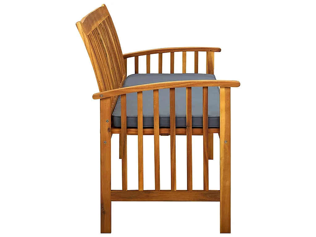 Panchina da Giardino con Cuscino 147cm Legno Massello di Acacia