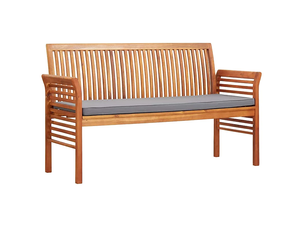 3-Sitzer Gartenbank mit Kissen 150 cm Massivholz Akazie