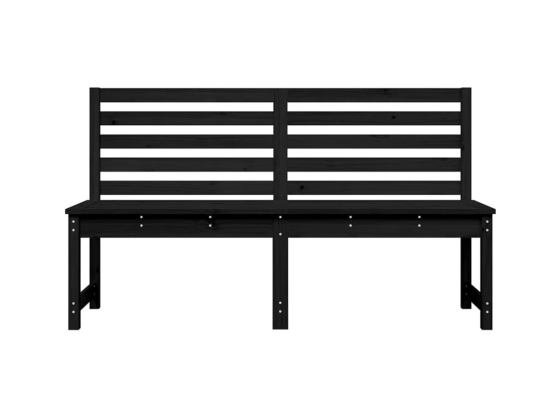 Panca da Giardino Nera 157,5 cm in Legno Massello di Pino
