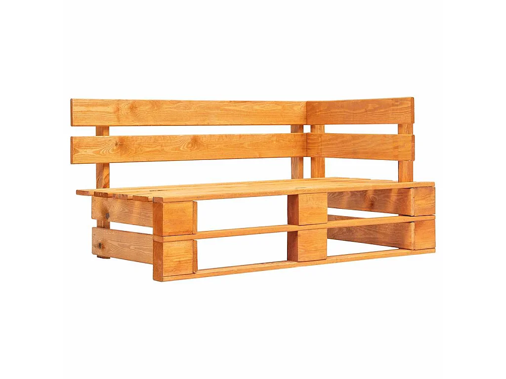 Tuinhoekbank pallet hout honingbruin