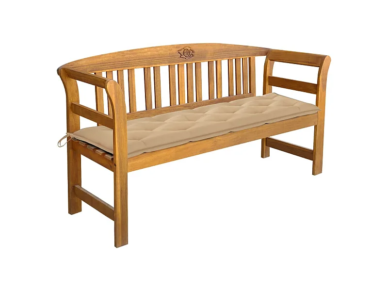Banc de jardin avec coussin 157 cm Bois d'acacia massif