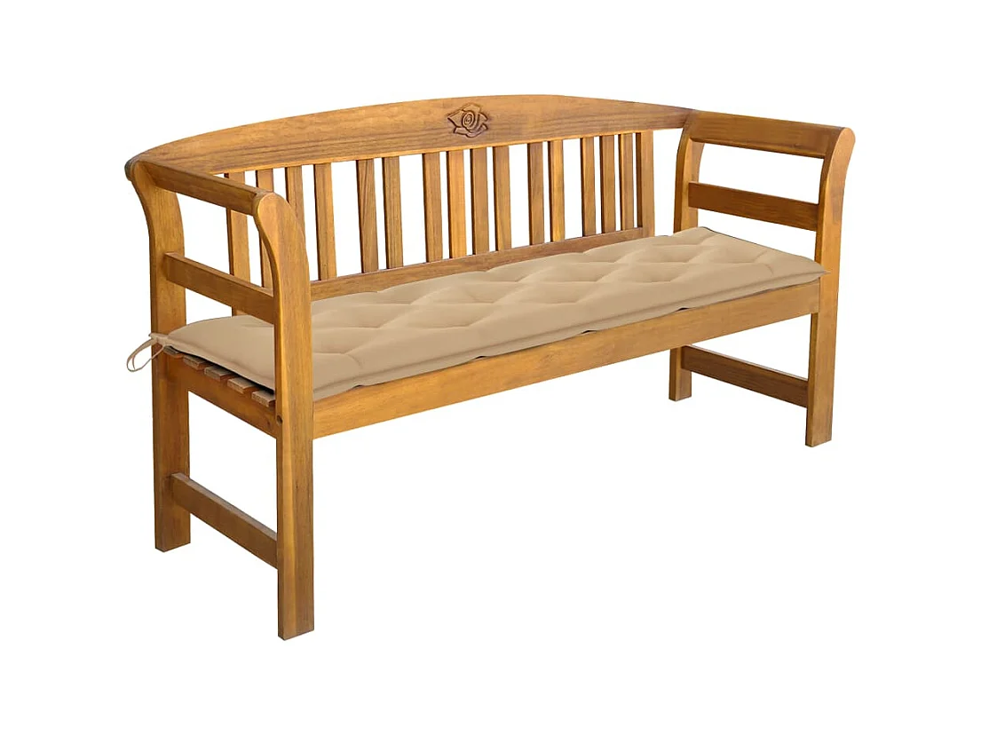 Tuinbank met kussen 157 cm massief acaciahout