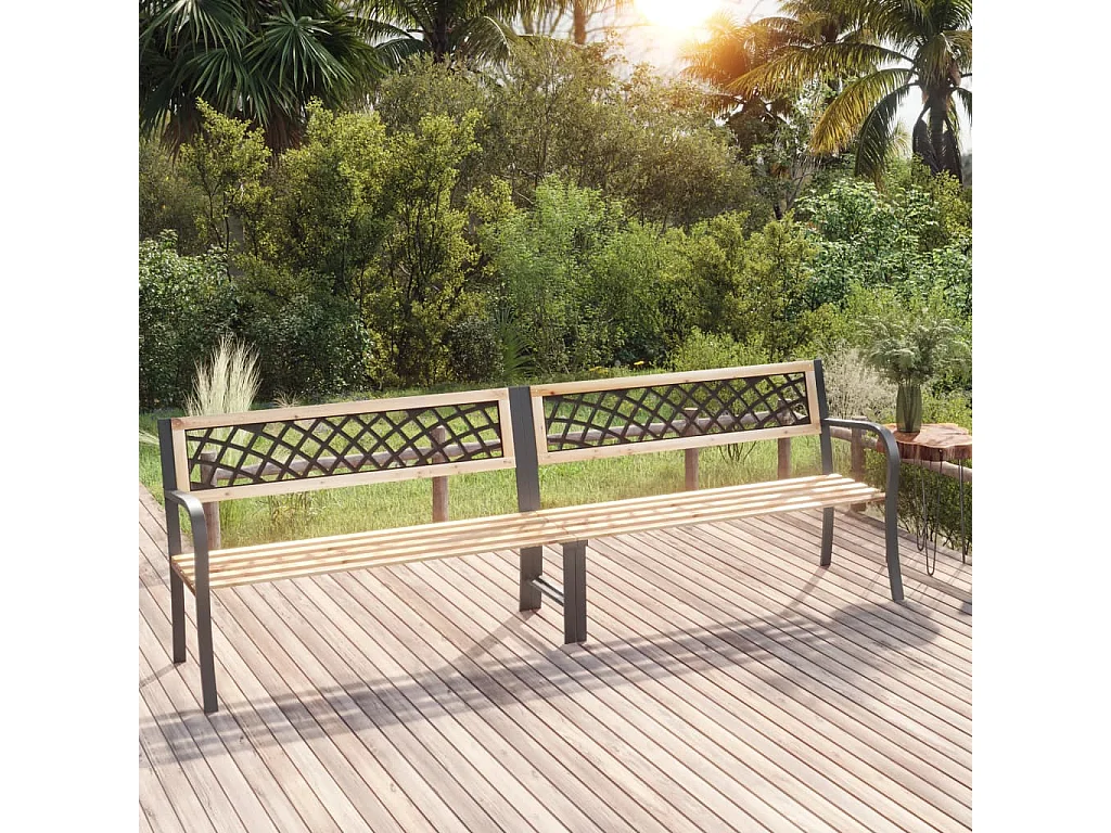 Banc double de jardin 238 cm bois de pin chinois